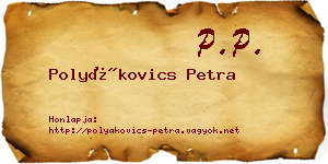 Polyákovics Petra névjegykártya