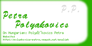 petra polyakovics business card